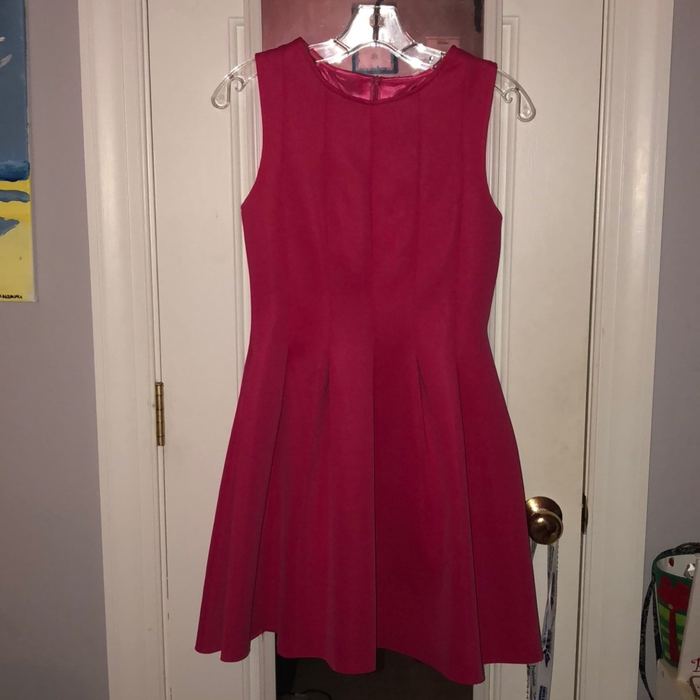Chic pink pleated dress